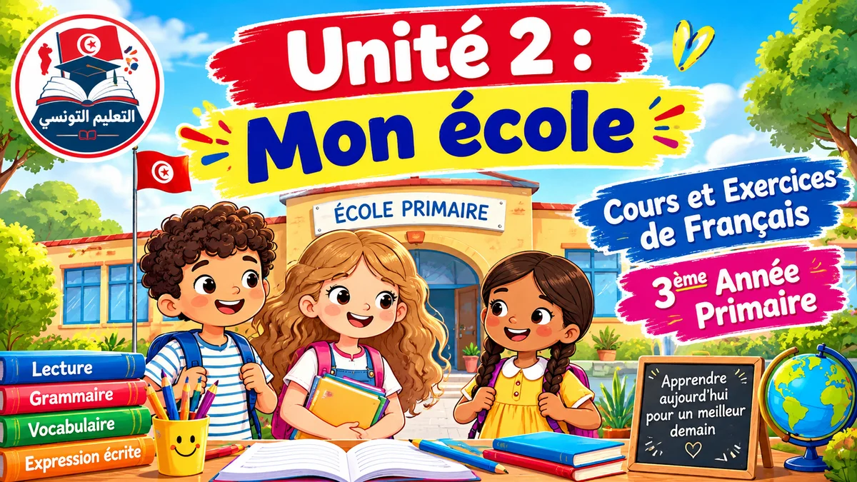 Unité 2 : Mon école Cours et Exercices de Français 3ème Année Primaire