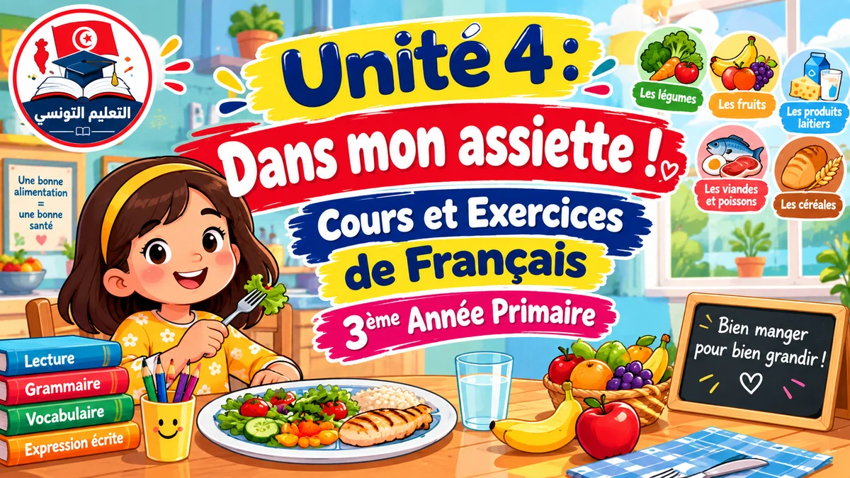 Unité 4 : Dans mon assiette ! – Cours et Exercices de Français 3ème Année Primaire