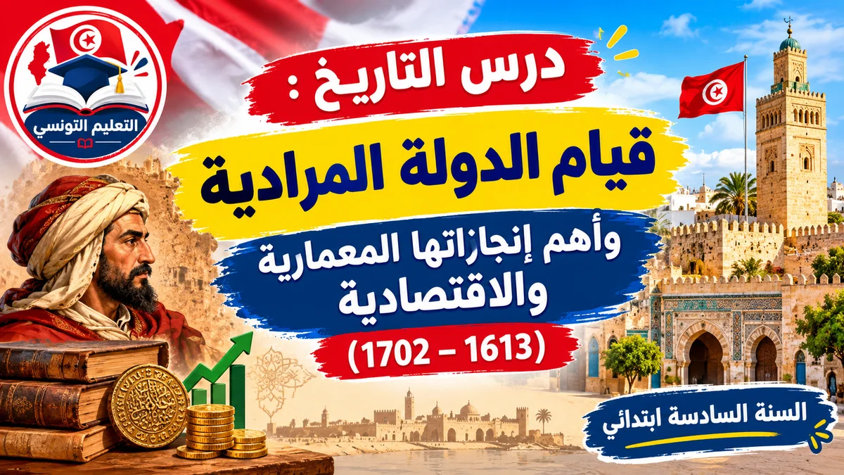 درس التاريخ : قيام الدولة المرادية وأهم إنجازاتها المعمارية والاقتصادية (1613 – 1702) السنة السادسة ابتدائي