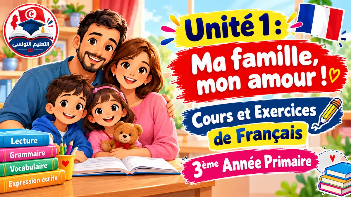 Unité 1 : Ma famille, mon amour ! Cours et Exercices de Français 3ème Année Primaire