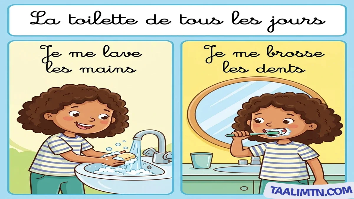 Elyssa apprend les gestes d'hygiène quotidienne en français