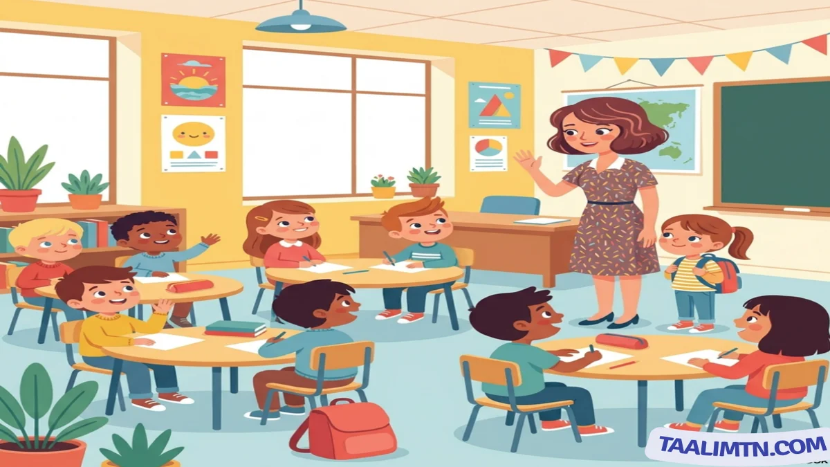 La nouvelle élève arrive dans la classe La nouvelle élève arrive dans la classe