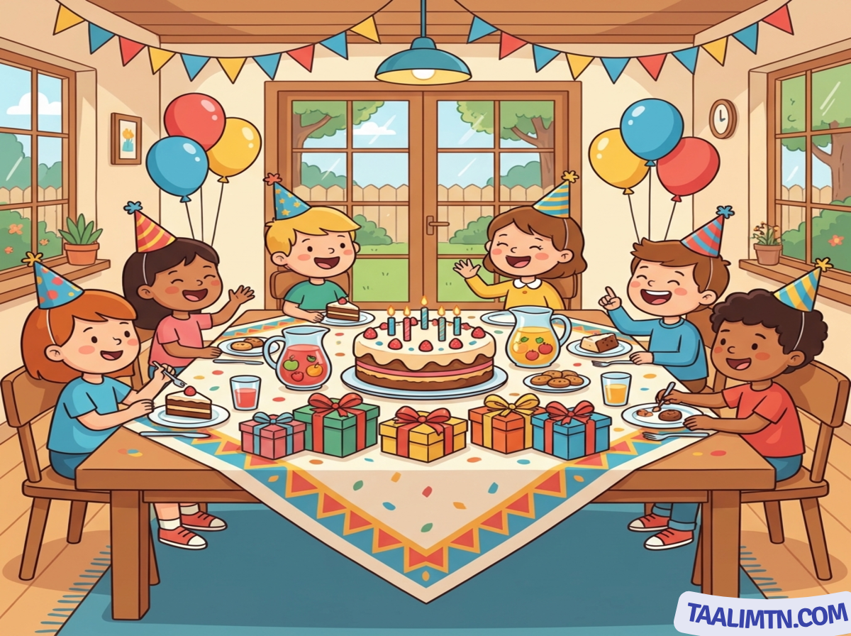 Les cadeaux et le gâteau de fête Les cadeaux et le gâteau de fête
