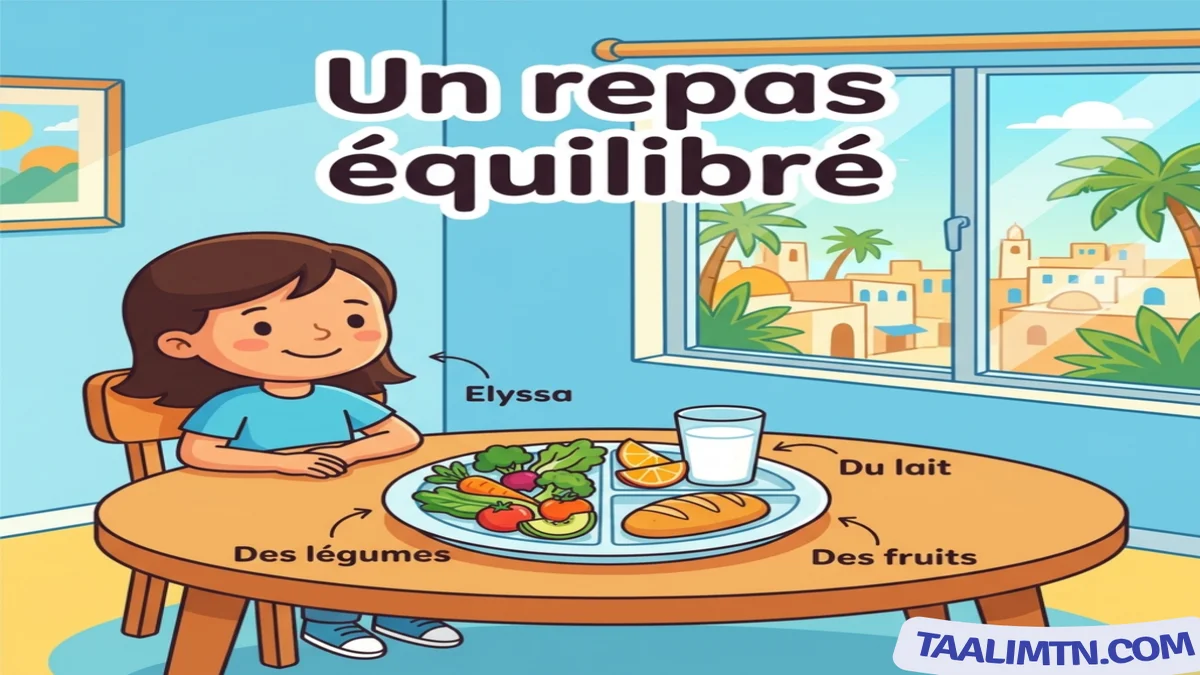 Elyssa apprend à composer un repas équilibré en français