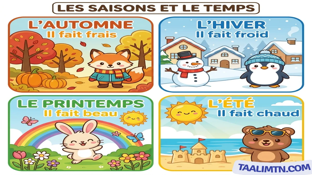 Les quatre saisons et la météo en français