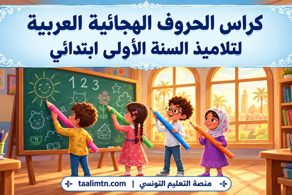 كراس الحروف الهجائية العربية لتلاميذ السنة الأولى ابتدائي 1 Chaier ecriture arabe lettres