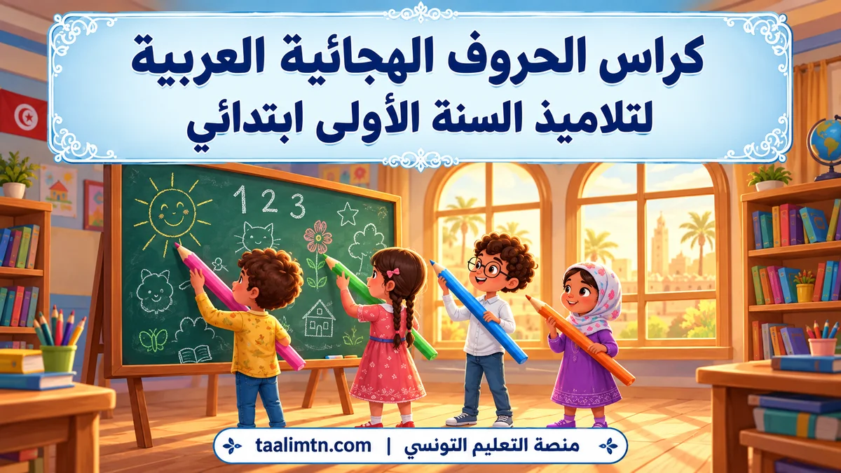 كراس الحروف الهجائية العربية لتلاميذ السنة الأولى ابتدائي
