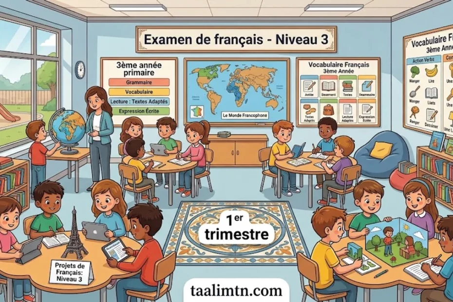 Examen de français 3ème année primaire – 1er trimestre (avec corrigé PDF) 1 Examen de francais 3eme annee primaire – 1er trimestre