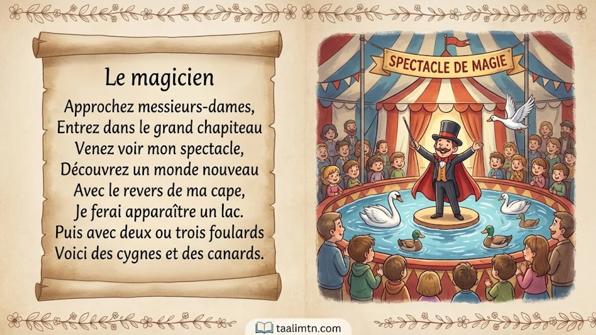Le magicien – Poésie expliquée pour la 5ème année primaire -PDF 2 Poésie Le magicien 5ème année primaire