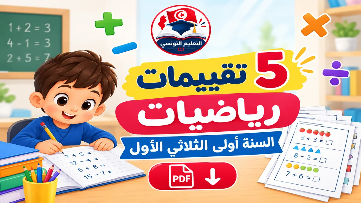5 تقييمات رياضيات السنة أولى الثلاثي الأول