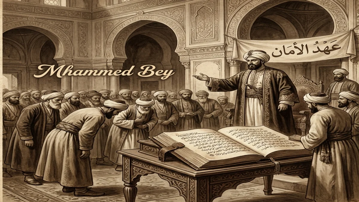 درس التاريخ : الإصلاحات السياسية: عهد الأمان ودستور 1861م السنة السادسة إبتدائي 2 إعلان عهد الأمان بقصر باردو في 10 سبتمبر 1857م