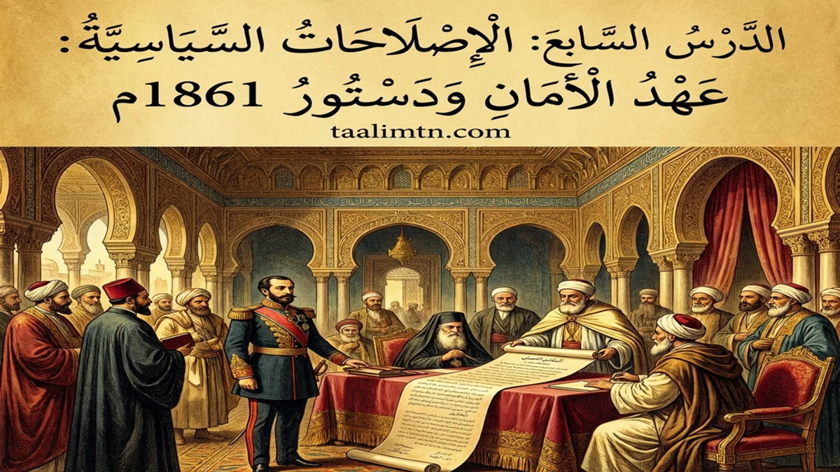 درس الإصلاحات السياسية عهد الأمان ودستور 1861 سنة سادسة - تاريخ (PDF)