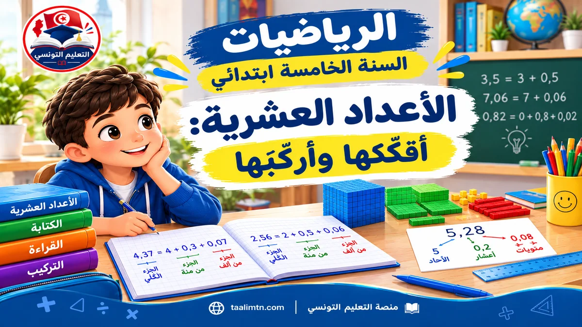 الأعداد العشرية : أفكّكها وأركّبها | السنة الخامسة ابتدائي