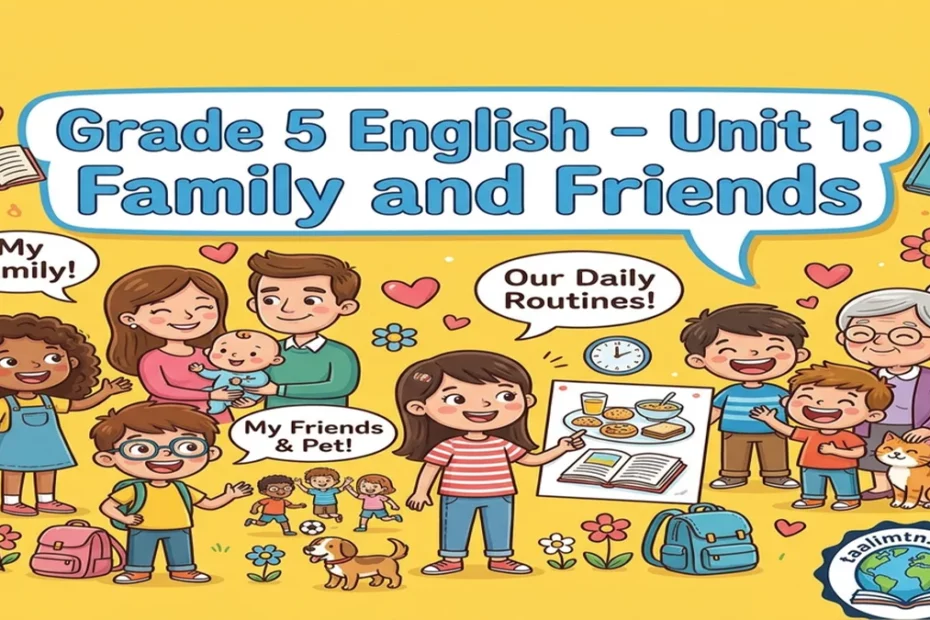 Unit 1: Family and Friends – Grade 5 English (Complete Educational Booklet) 1 eng g5 u1 featured main yellow
