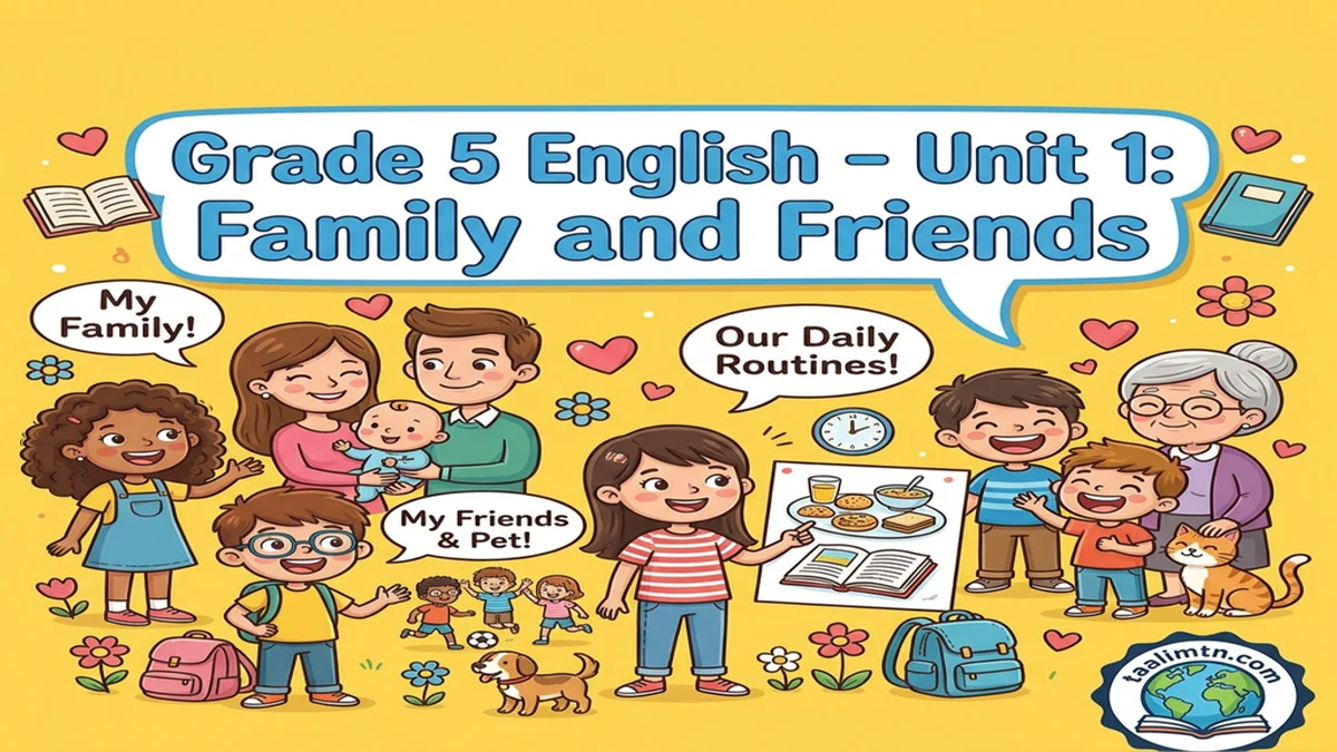 Unit 1: Family and Friends – Grade 5 English (Complete Educational Booklet)