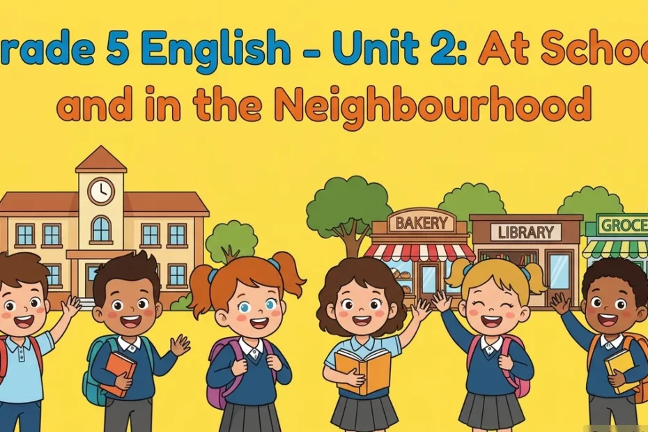 Unit 2 Grade 5 English: At School and in the Neighbourhood (PDF) 1 eng g5 u2 featured main yellow