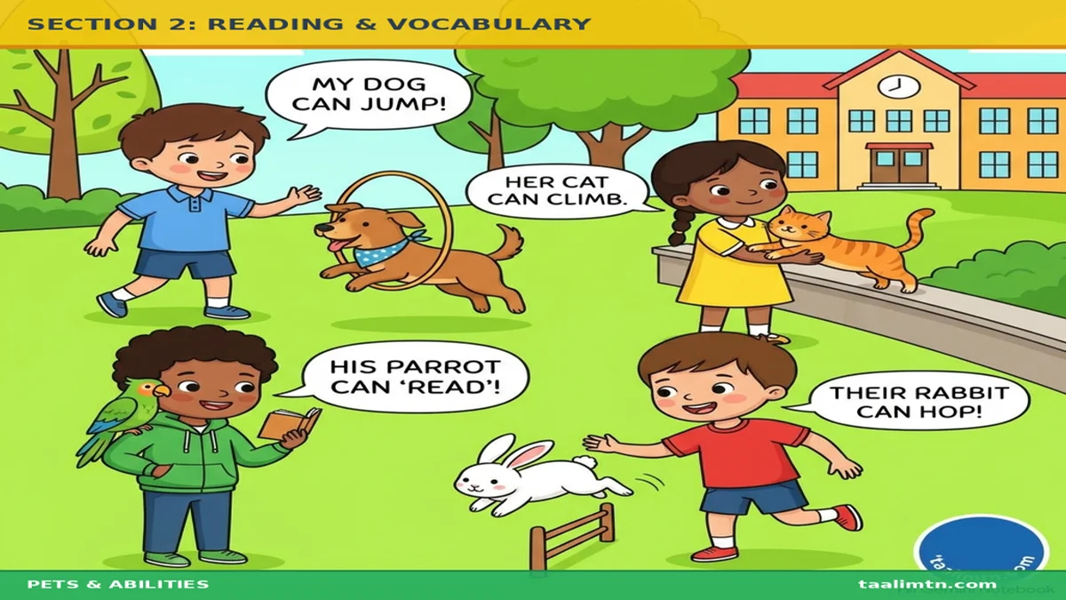 Vocabulary and Language Test - Grade 5 English Unit 1 - taalimtn.com