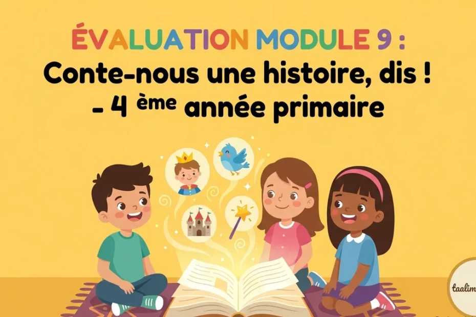 Évaluation du module 9 : Conte-nous une histoire, dis ! – 4ème Année Primaire 1 eval m9 featured main yellow