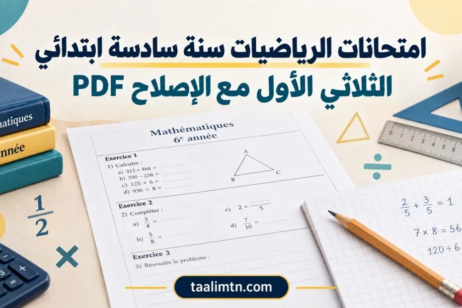 examen mathematiques 6e annee trimestre 1 1