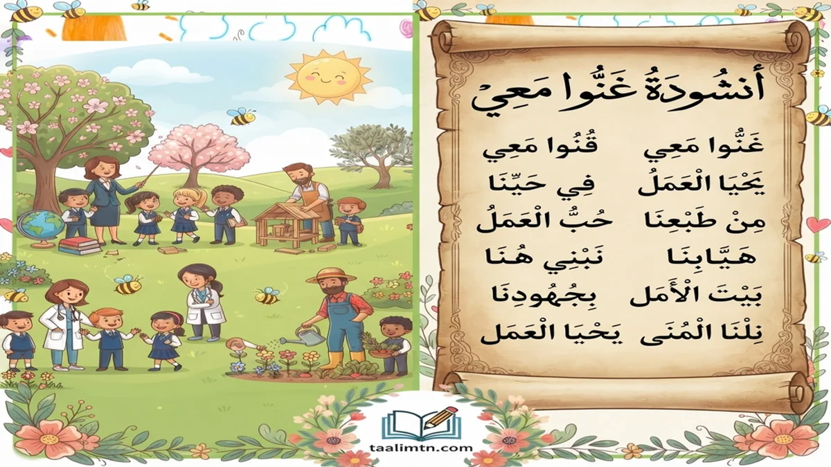 أنشودة غَنُّوا مَعِي – السنة الثالثة ابتدائي تحميل PDF 2 أنشودة غنوا معي للسنة الثالثة ابتدائي