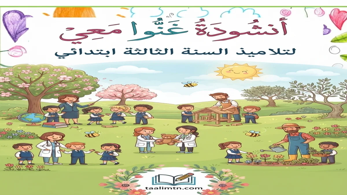 أنشودة غَنُّوا مَعِي – السنة الثالثة ابتدائي تحميل PDF 
