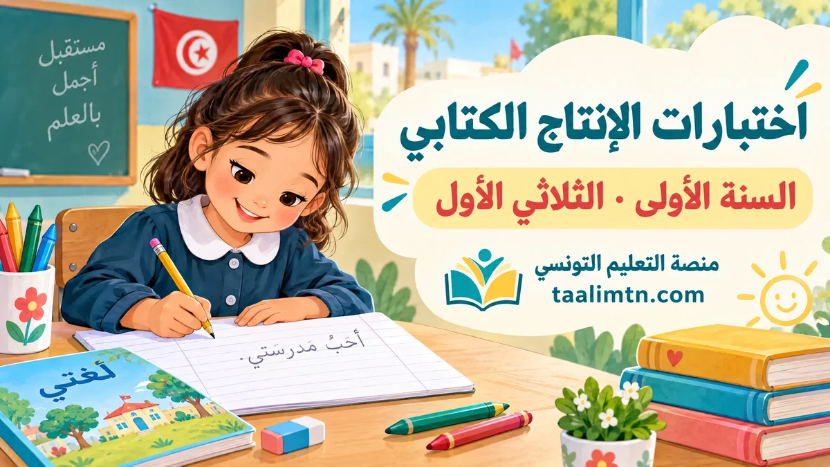 اختبارات إنتاج كتابي سنة أولى ابتدائي مع الإصلاح الثلاثي الاول