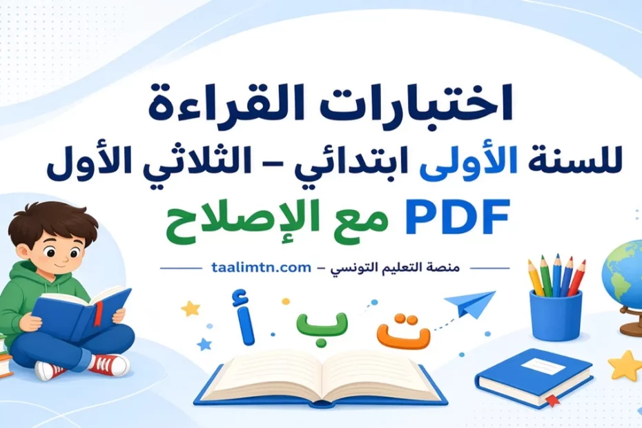 اختبارات القراءة للسنة الأولى ابتدائي – الثلاثي الأول مع الإصلاح PDF 1 kiraa 1 primaire 1 tri ex 1