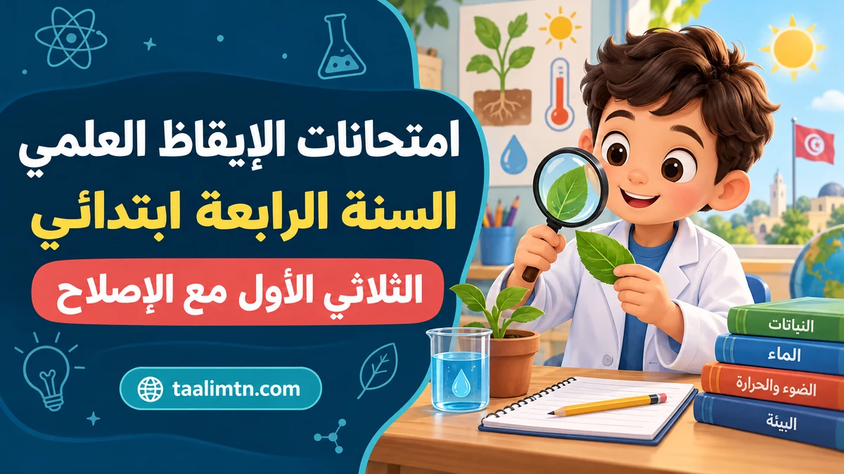 امتحانات الإيقاظ العلمي السنة الرابعة ابتدائي – الثلاثي الأول مع الإصلاح
