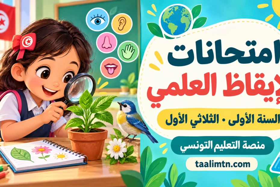 اختبارات الإيقاظ العلمي للسنة الأولى ابتدائي مع الإصلاح 1 taalimtn exam 1 iqath ilmy 1 eme