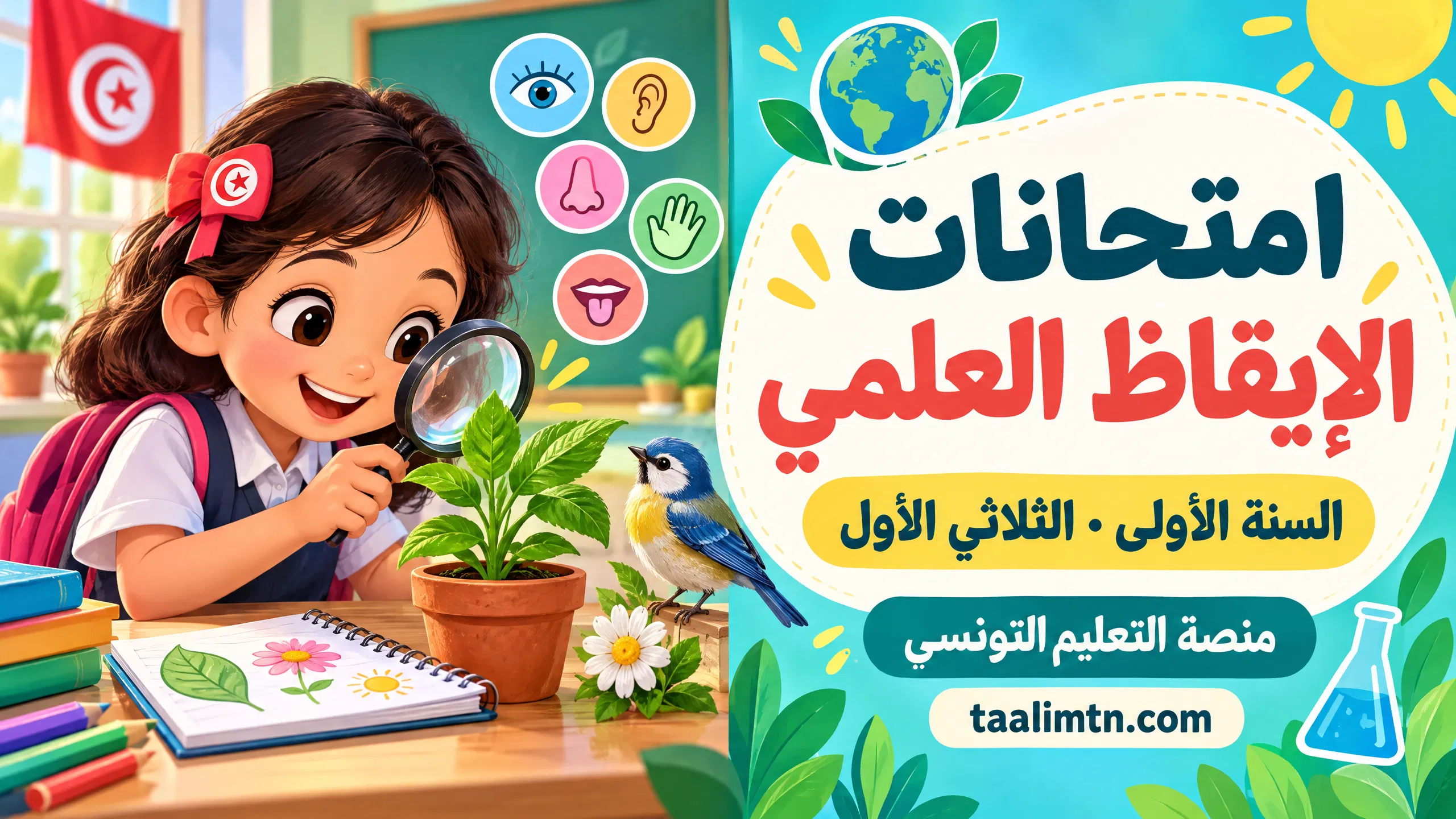 اختبارات الإيقاظ العلمي للسنة الأولى ابتدائي مع الإصلاح