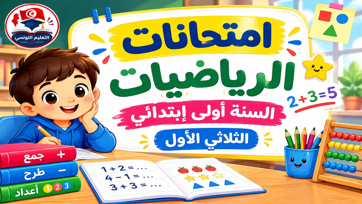 امتحانات الرياضيات السنة الأولى ابتدائي – الثلاثي الأول